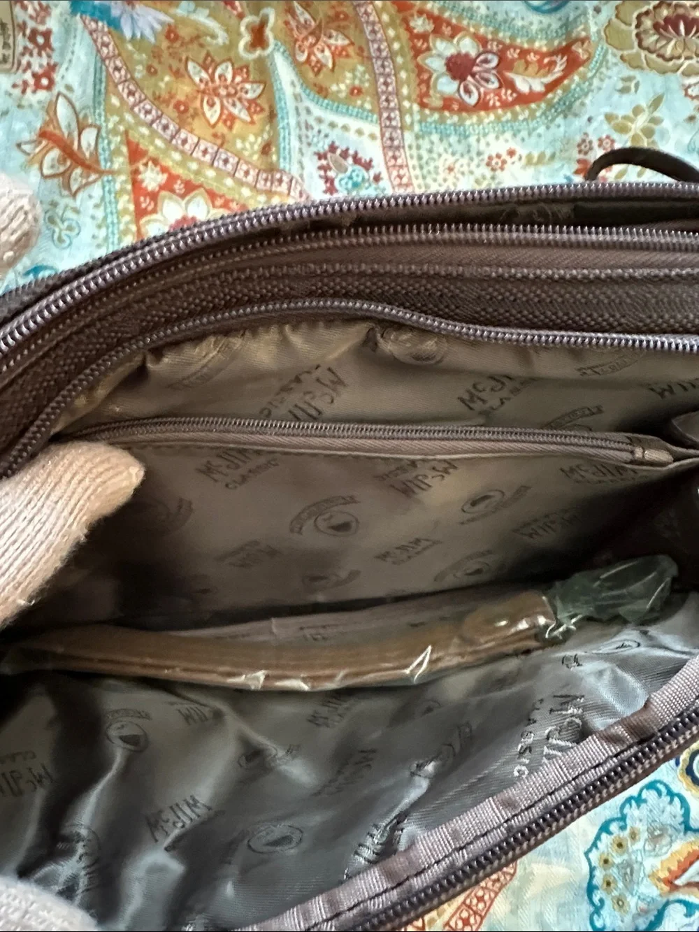 Men's Dark Brown Messenger Pouch with Tan Accent